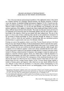 Reason and heart in Tristram Shandy: some ideas on the