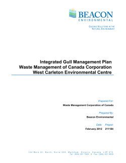 8. BMP – Gull Management - West Carleton Environmental Centre