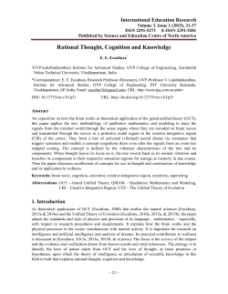 Rational Thought, Cognition and Knowledge