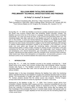 Preliminary Technical Investigations and Findings