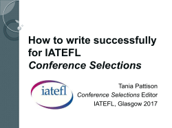 how to write for Conference Selections 2017