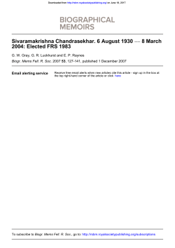 Sivaramakrishna Chandrasekhar. 6 August 1930