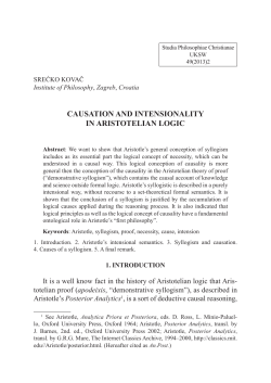 Causation and Intensionality in Aristotelian Logic