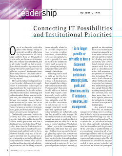 Connecting IT Possibilities and Institutional Priorities