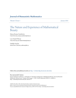 The Nature and Experience of Mathematical Beauty
