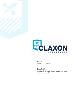 Course Words on a Mission Study Guide Lesson