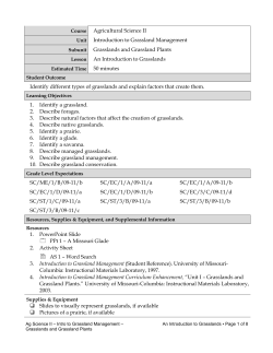 Course Agricultural Science II Unit Introduction to Grassland