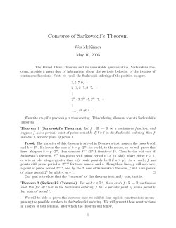Converse of Sarkovskii`s Theorem