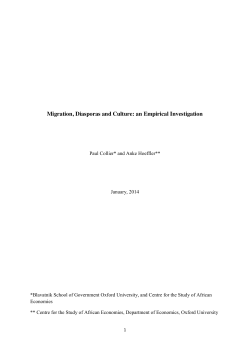 Migration, Diasporas and Culture: an Empirical Investigation