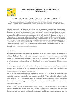 release of dna from cryogel pva-dna membranes