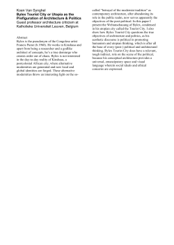 Koen Van Synghel Bylex Tourist City or Utopia as the