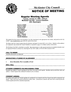 notice of meeting - City of McAlester