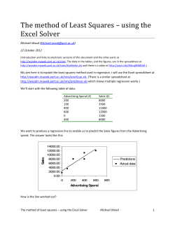 The method of Least Squares – using the Excel Solver