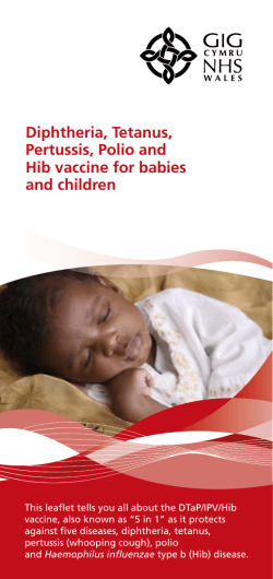 Diphtheria, Tetanus, Pertussis, Polio and Hib