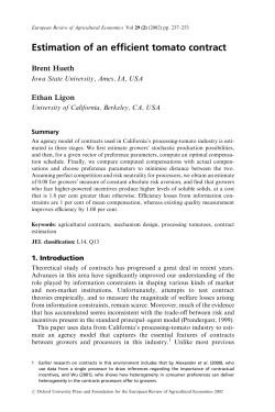 Estimation of an efficient tomato contract