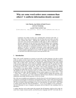 Why are some word orders more common than others?