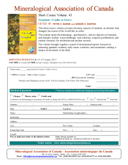 Promotional flyer - Mineralogical Association of Canada