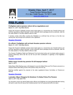 April 7th - Texas Pension Review Board