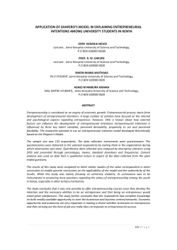 Application of Shapiro Model in Expalining Entrepreneurial Intention