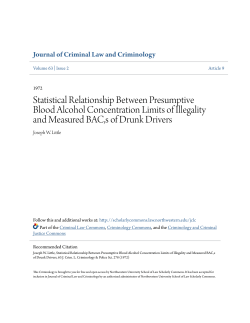 Statistical Relationship Between Presumptive Blood Alcohol
