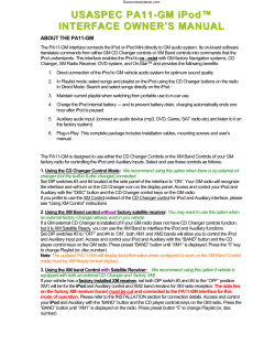 USASPEC PA11-GM iPod™ INTERFACE OWNER`S MANUAL