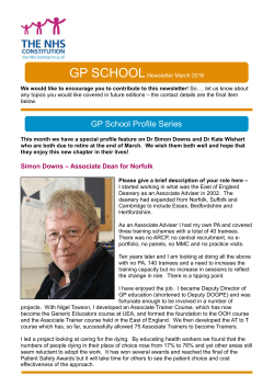 GP School Profile Series - Health Education East of England