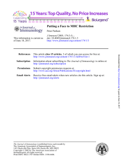 Putting a Face to MHC Restriction