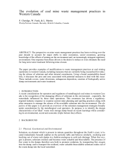 Coal Mine Waste Practice Paper