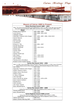 Past Mayors of Cairns - Cairns Regional Council