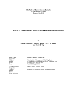 Political dynasties and poverty - Philippine Statistics Authority
