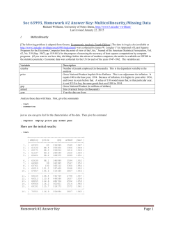 Homework # 2 Answer Key - University of Notre Dame