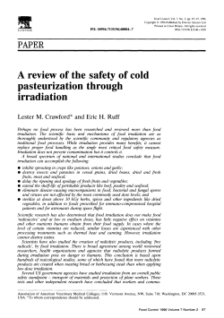 A review of the safety of cold pasteurization through irradiation