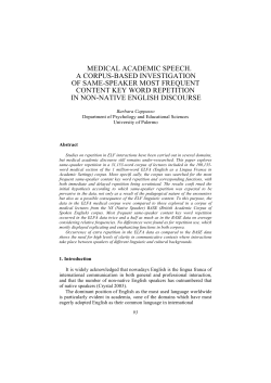 medical academic speech. a corpus-based