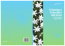 Te Kaveinga o Te Reo Māori Kūki `Āirani - TKI