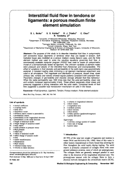 Interstitial fluid flow in tendons or ligaments: A
