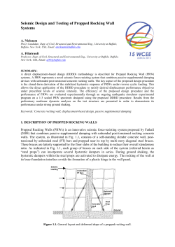Seismic Design and Testing of Propped Rocking Wall Systems