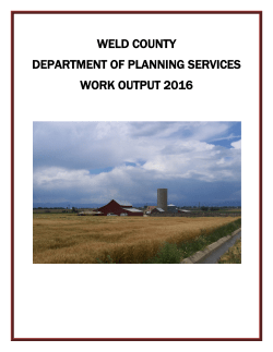 WELD COUNTY DEPARTMENT OF PLANNING SERVICES WORK