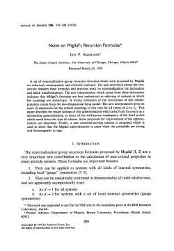 The renormalization group recursion formulas proposed by Migdal [l