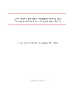 Cork Airport Standby Aircraft Incentive (SAI) Terms and Conditions