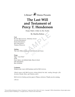 The Last Will and Testament of Percy T. Henderson