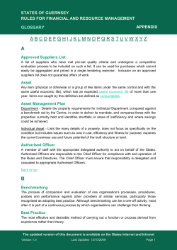 Glossary of Terms for Financial and Resource