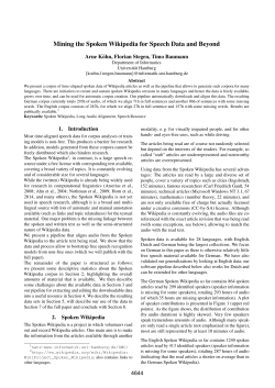 Mining the Spoken Wikipedia for Speech Data and Beyond