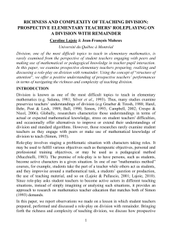 Richness and complexity of teaching division