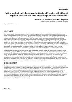 Optical study of swirl during combustion in a CI engine with