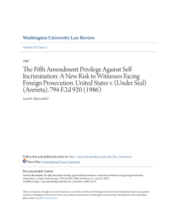 The Fifth Amendment Privilege Against Self
