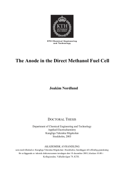 The Anode in the Direct Methanol Fuel Cell