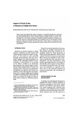 Impact of Event Scale: A Measure of Subjective Stress Research on