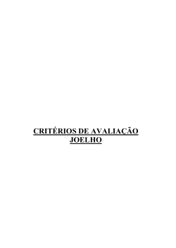 CRIT&Eacute;RIOS DE AVALIA&Ccedil;&Atilde;O JOELHO