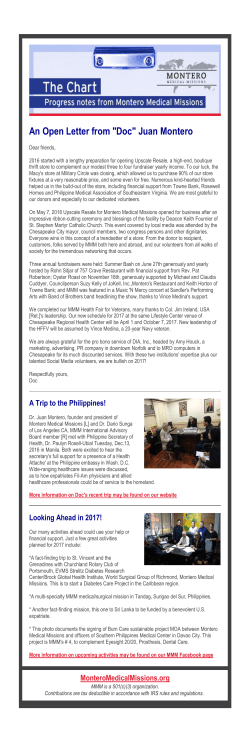 An Open Letter from "Doc" Juan Montero