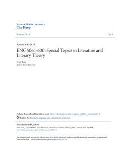 ENG5061-600: Special Topics in Literature and - The Keep